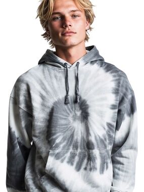 Old Navy Men Tie Dye Grey Hoodie Medium